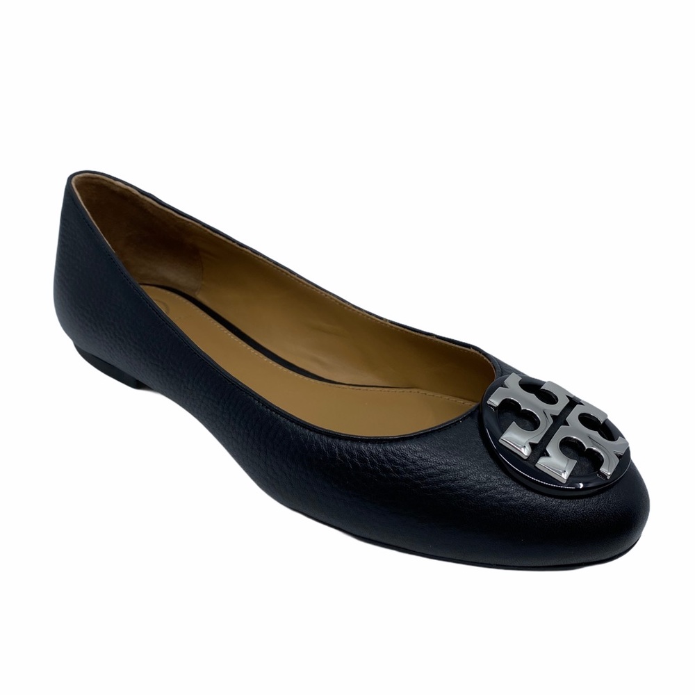Tory Burch Claire Ballet Flat Black Leather Size 7